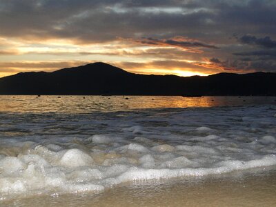 Ocean beach sunset photo