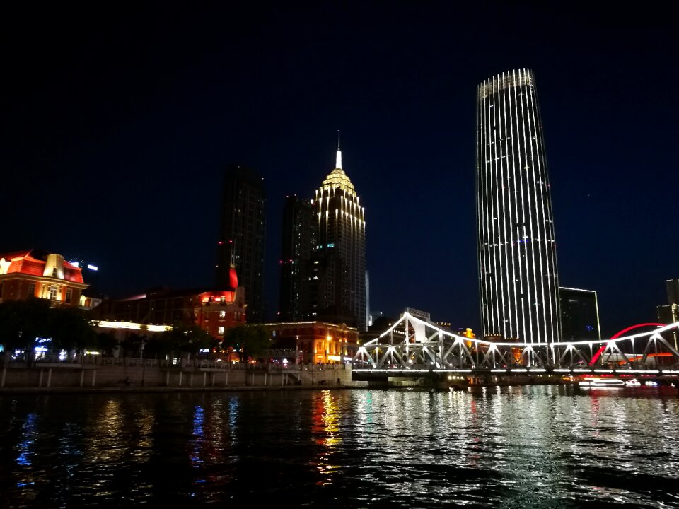 Tianjin night view pier