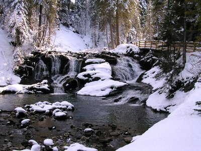 Snow ice river photo