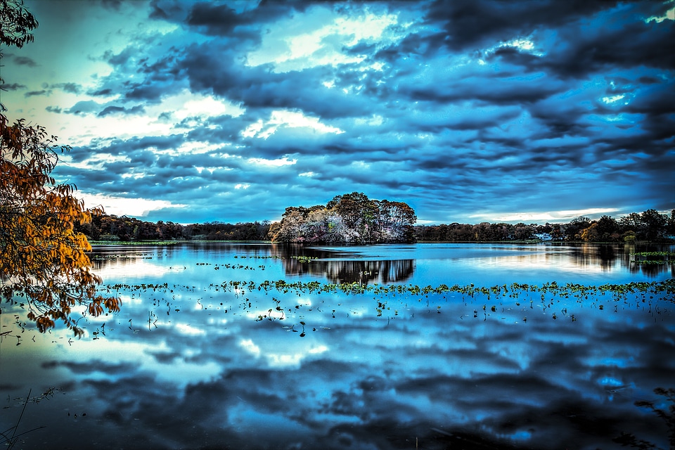 Water reflections storm