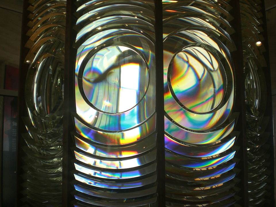 Fresnel lens lighthouse nautical