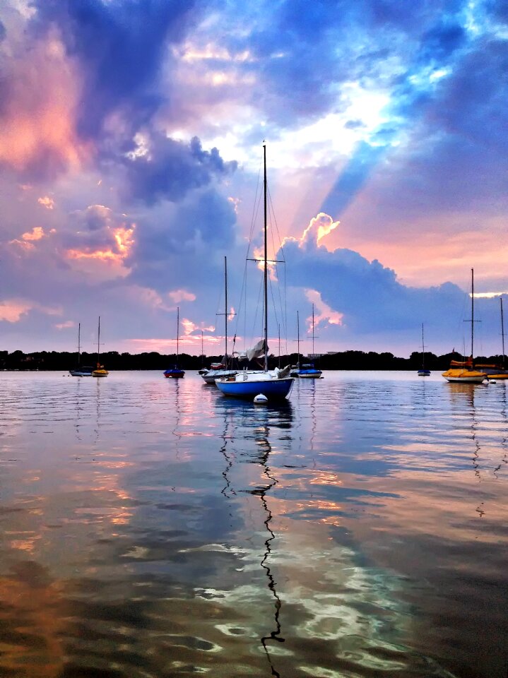 Purple sky heaven calm water