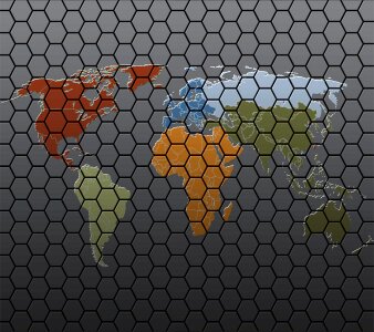 World honeycomb background vector