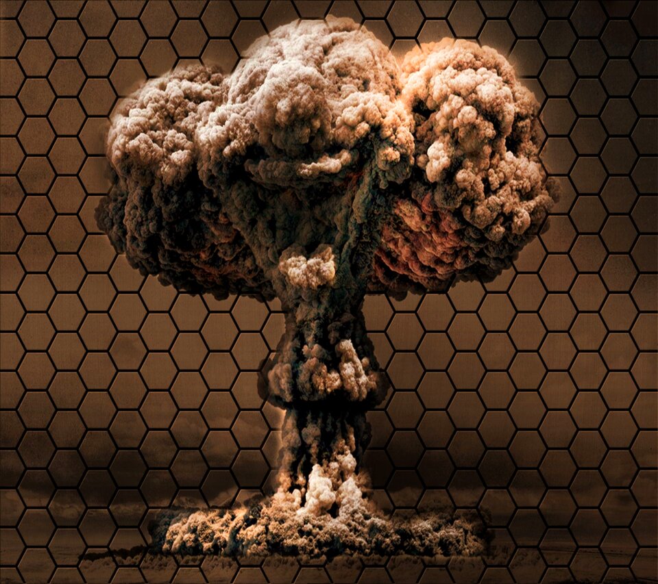 Bomb honeycomb background vector