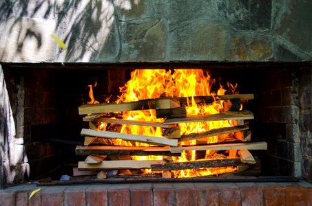 Shish kebab fire bbq photo