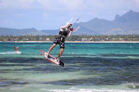 Sea sky kitesurfer