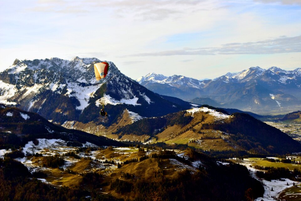 Valley landscape paraglider