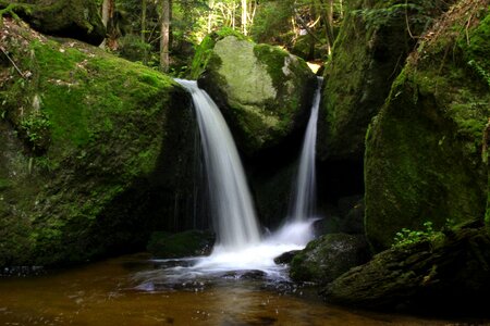Moss rock waterfall photo