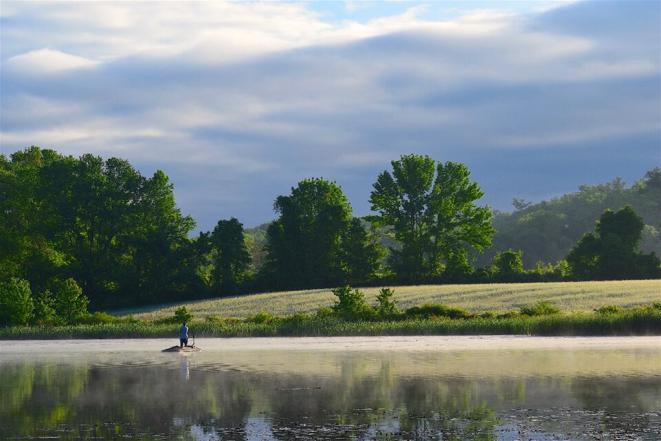 Fishing nature boat
