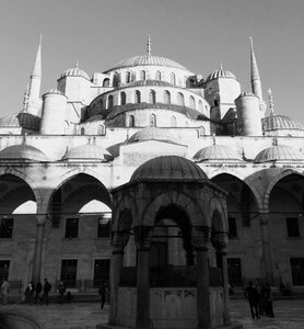 Black and white gray mosque
