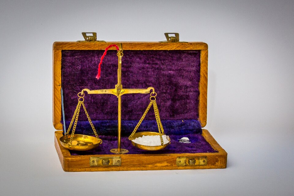 Old scale pan weigh out