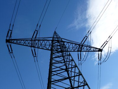 Power line electricity masts photo