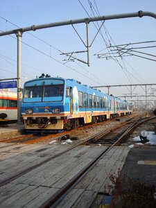 Railroad blue train