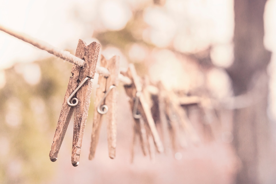 Wooden clothes line washing line