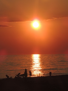 Beach sunset greece photo
