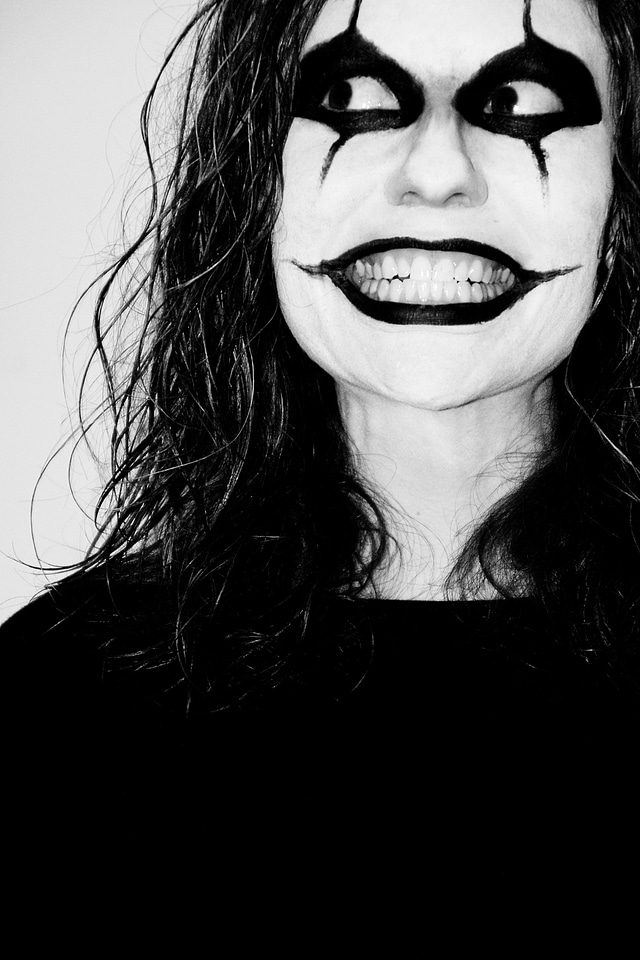 Scary grinning makeup