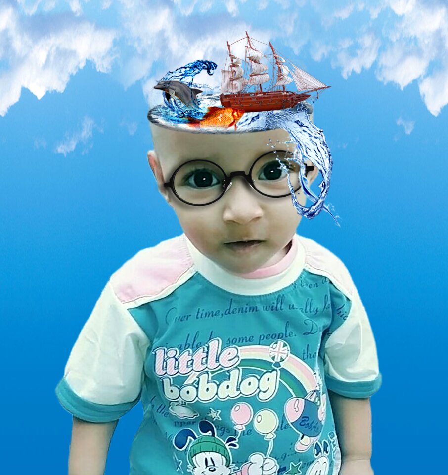 Manipulation blue gift