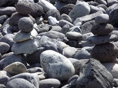 Grey boulders tower stones photo