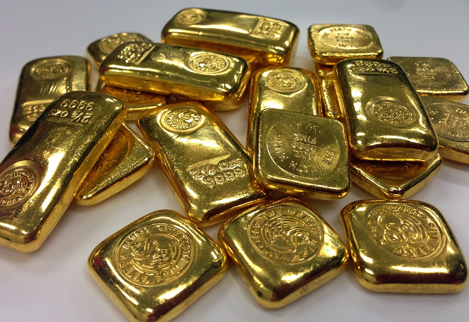 Gold bullion bar of gold gold bar