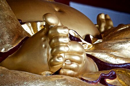 Buddhist golden reclining
