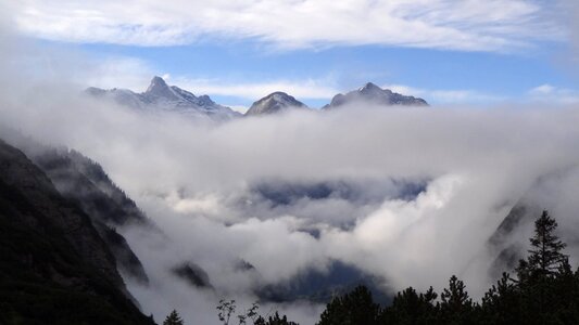 Alps mountains clouds
