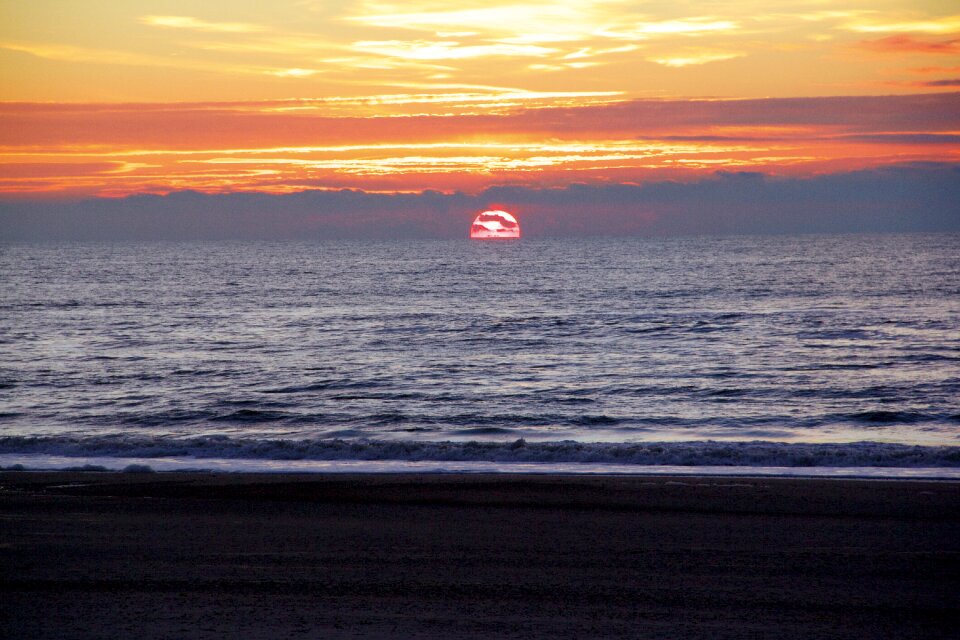 Beach evening sky spray