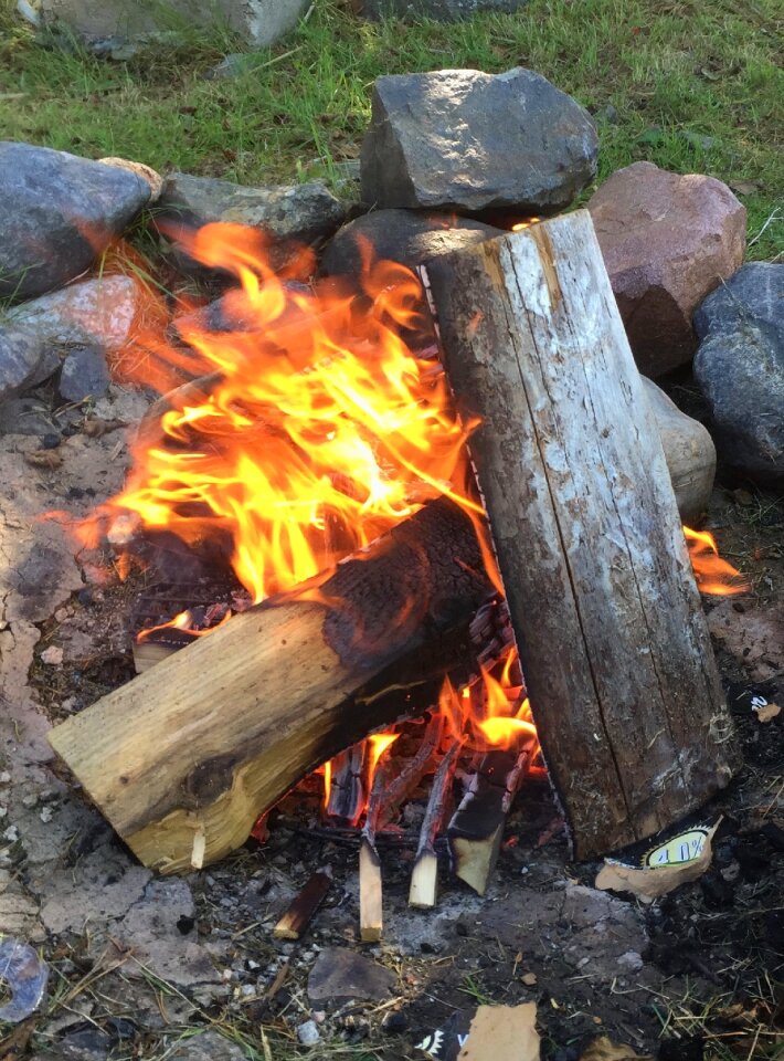 Wood summer bonfire