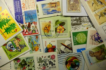 Write postcard stamp photo