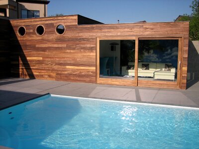 Swimming pool garden house water