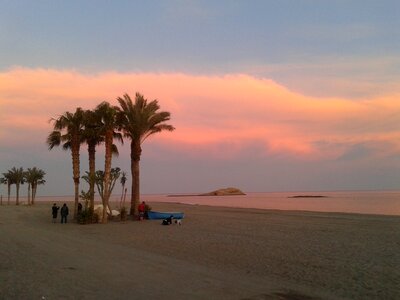 Beach backlight clouds