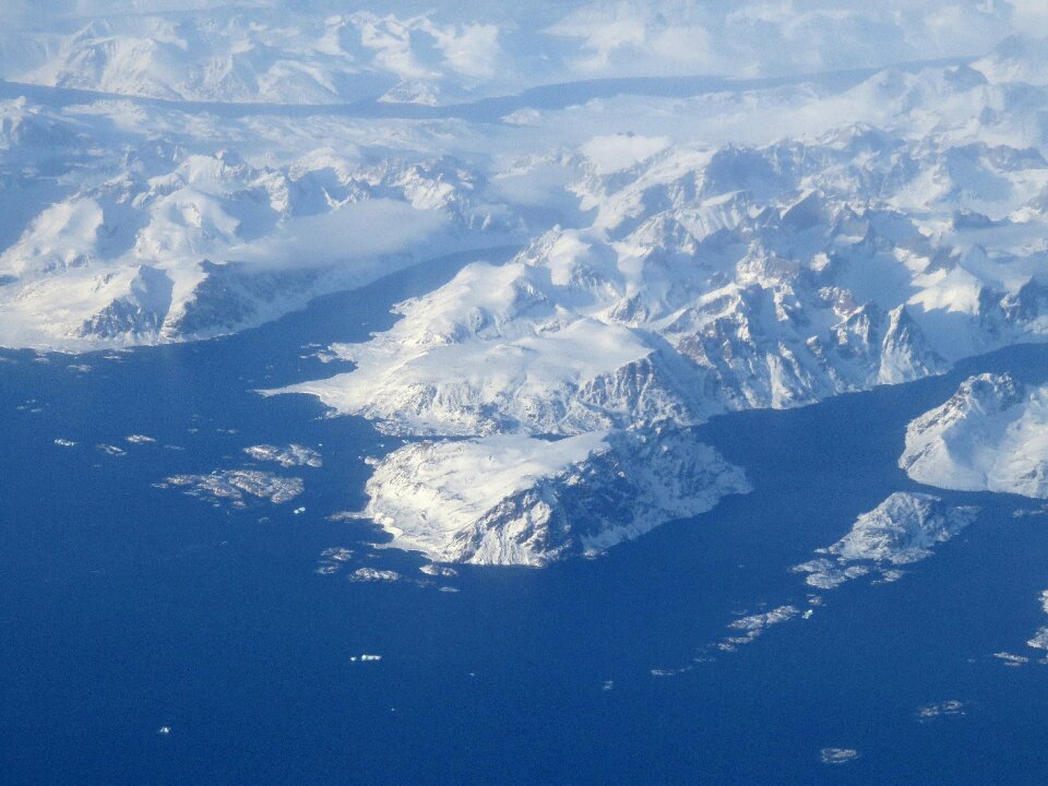 Polar region aerial view geography