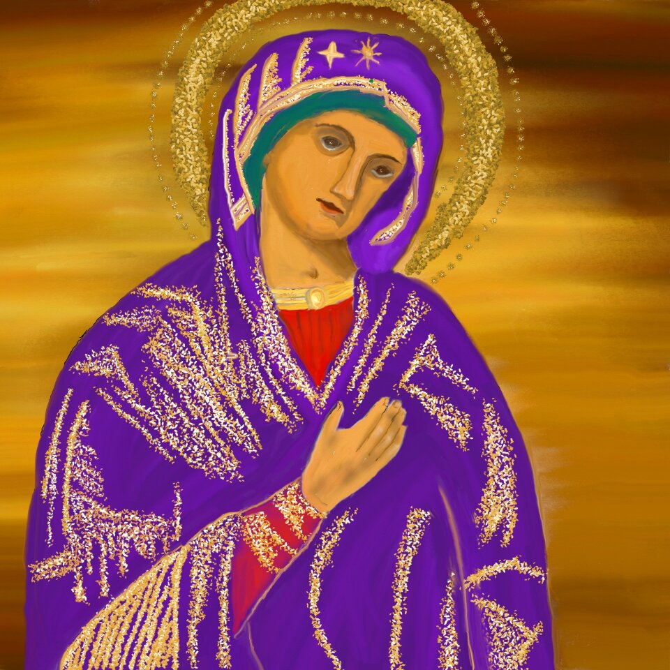 Christen mother of god virgin mary