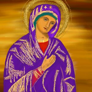 Christen mother of god virgin mary photo