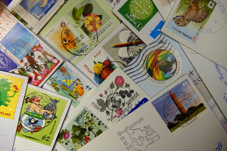 Write postcard stamp