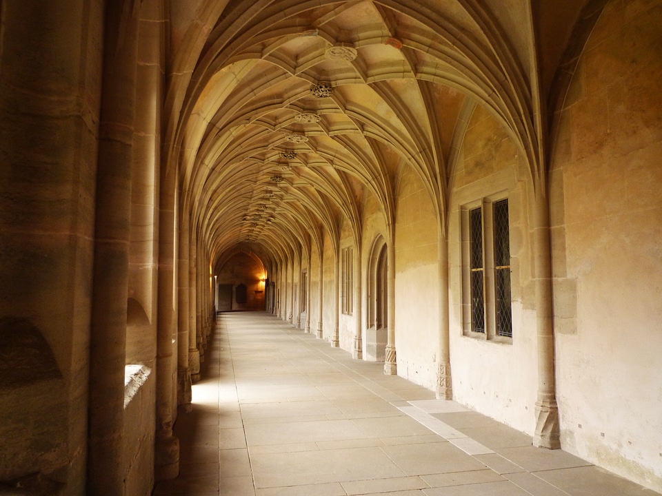 Pointed arches cloister archway