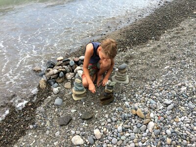 Beach boy pebbles