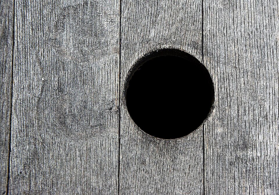 Minimum hole wood grain