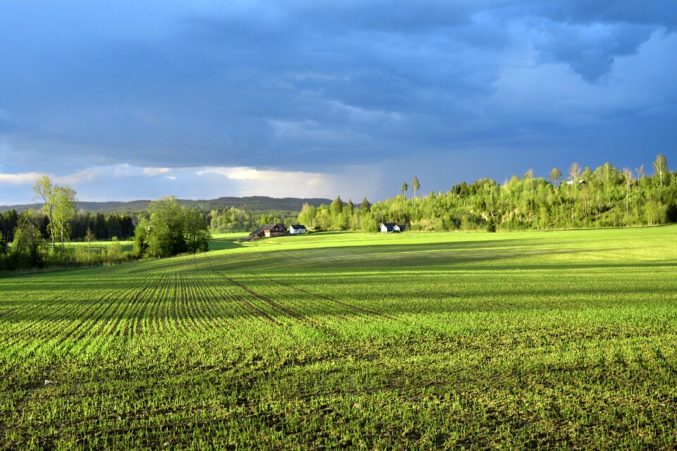 Landscape storm clouds view photo