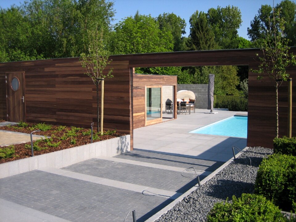 Terrace swimming pool wood