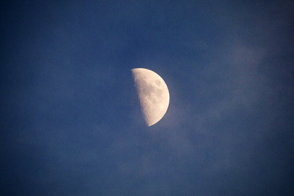 In the evening month half