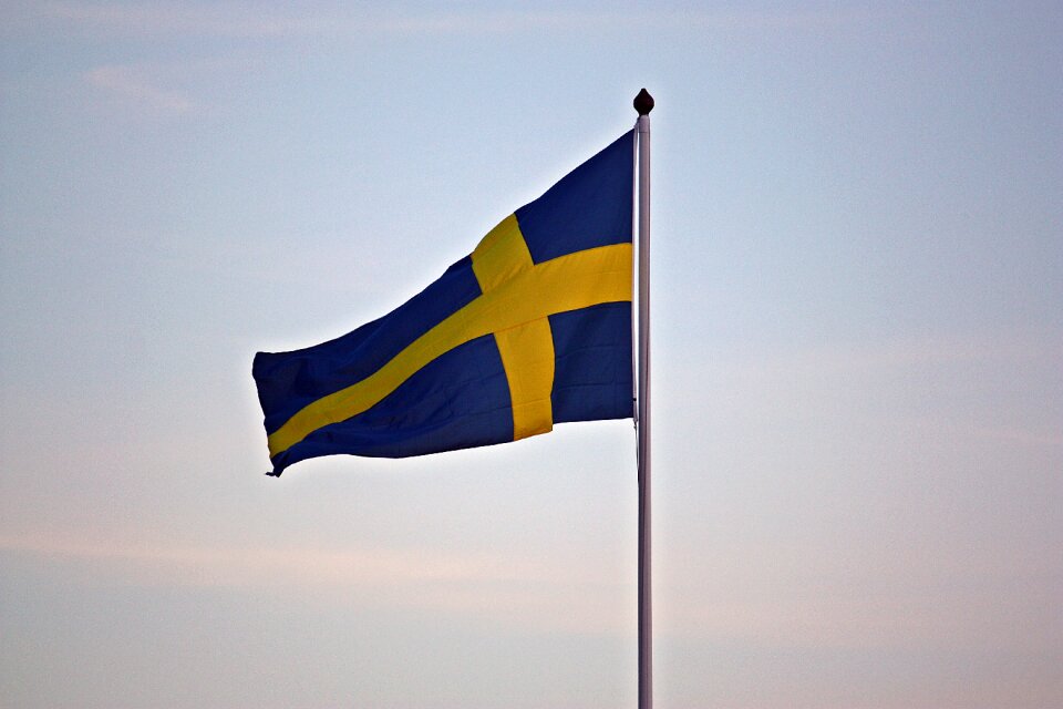 Flag swedish flag blue-and-yellow
