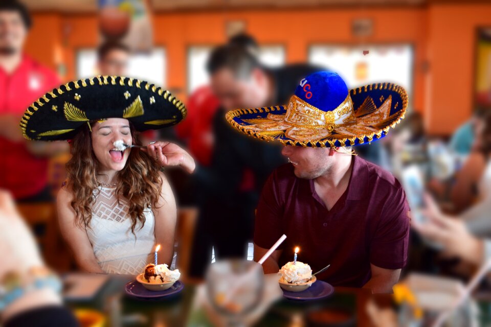 People eating restaurant people celebrate
