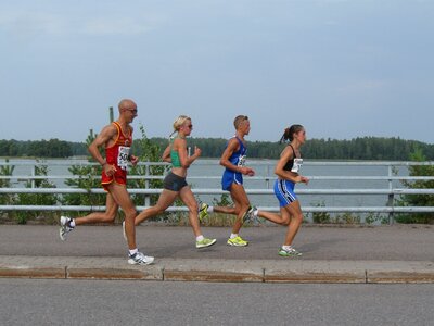 Sport running blue running photo