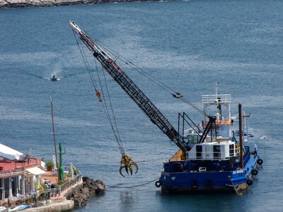 Barge boat cliff