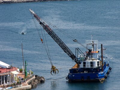 Barge boat cliff photo