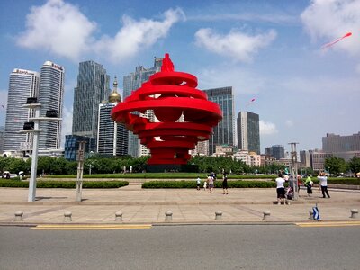 City sculpture scenery