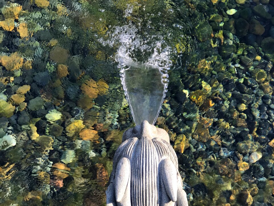 Waterfall stone water