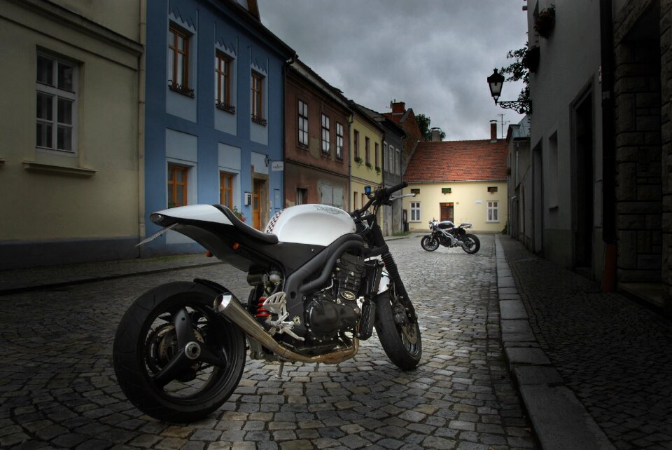 Triumph cafe racer old city