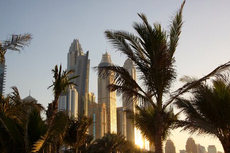 Summer warm dubai marina photo