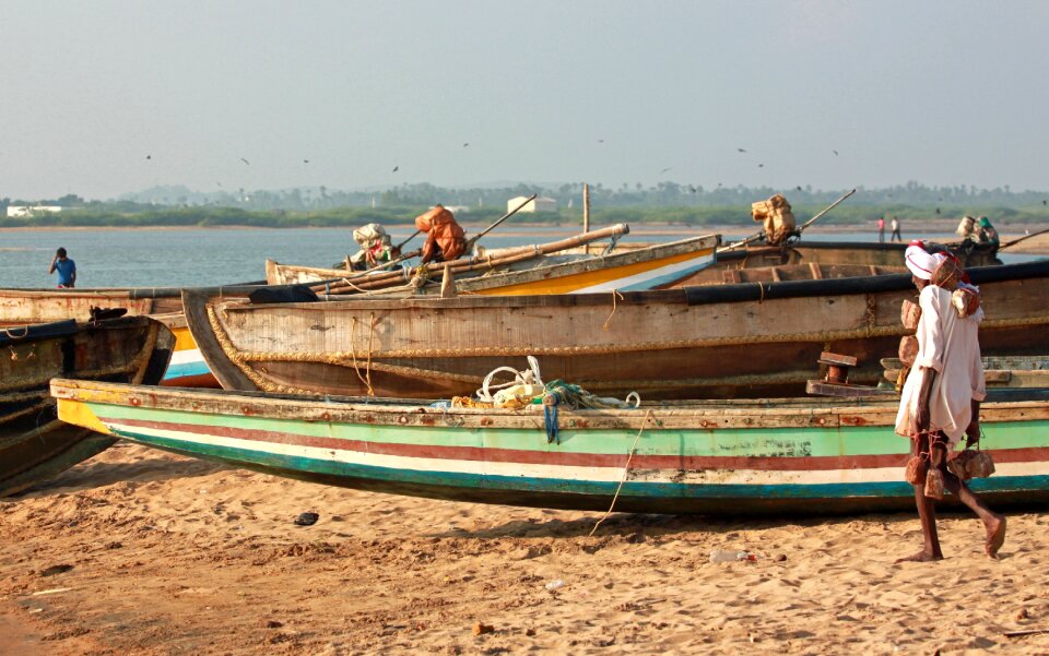 Fisherman beach asia
